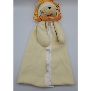 Stephan Baby Yellow Lion Security Blanket Lovey Satin Trim Large Nursery